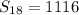 S_{18} =1116