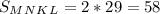 S_M_N_K_L = 2*29 = 58