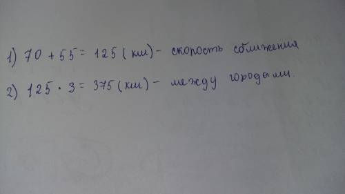 Из двух городов одновременно навстречу друг другу выехали две машины. скорость одной машины 70 килом