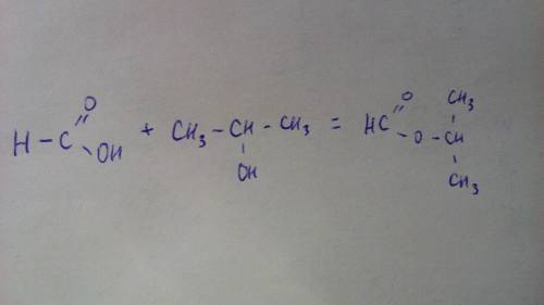 Напишите уравнение реакции муравьиная кислота+ пропанол-2