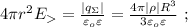 4 \pi r^2 E_ = \frac{ | q_\Sigma | }{ \varepsilon_o \varepsilon } = \frac{4 \pi | \rho | R^3}{3 \varepsilon_o \varepsilon } \ ;