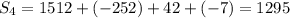 S_4=1512+(-252)+42+(-7)=1295