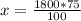 x= \frac{1800*75}{100}