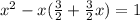 x^{2} -x( \frac{3}{2} + \frac{3}{2}x)=1