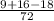 \frac{9+16-18}{72}