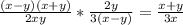 \frac{(x-y)(x+y)}{2xy}* \frac{2y}{3(x-y)} = \frac{x+y}{3x}