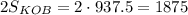 2S_{KOB}=2\cdot 937.5=1875