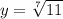 y= \sqrt[7]{11}