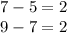 7-5=2\\9-7=2