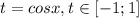 t = cosx, t \in [-1; 1] \\