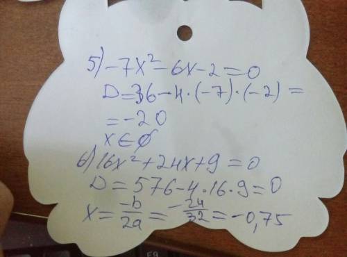 Решите уравнения дискриминантом: 1)3 x^{2} -6x-1=0 2)-5 x^{2} +8x-3=0 3)2 x^{2} +5x-1=0 4)6 x^{2} +1