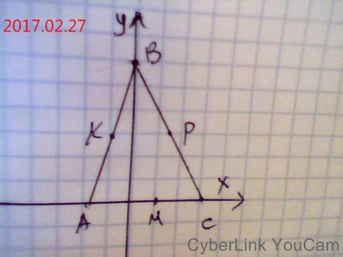 Начертите треугольник, все вершины которого лежат на осях координат. запишите координаты вершин и на