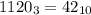 1120_{3} =42_{10}