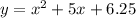 y=x^{2}+5x+6.25