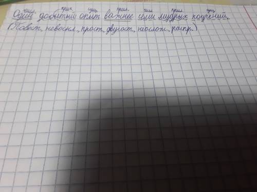 Выполнить синтаксический разбор предложения: один добытый опыт важнее семи мудрых поучений. )