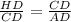 \frac{HD}{CD} = \frac{CD}{AD}