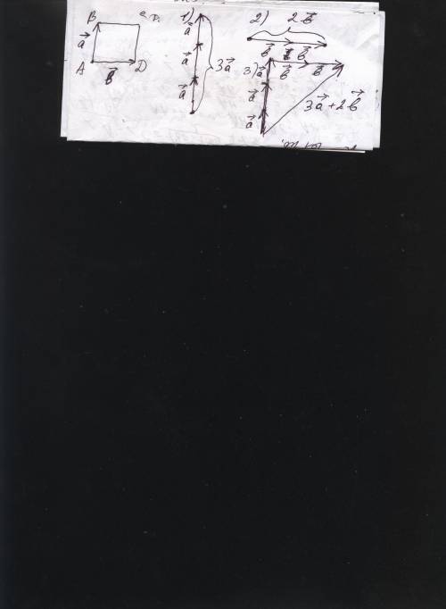 Abcd — квадрат. ab = a, ad = b. постройте векторы: 1) 3a; 2)2b; 3)3a+2b.