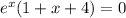 e^x(1+x+4)=0