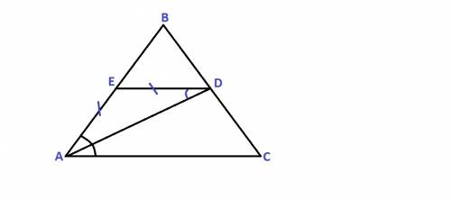 Отрезок ad - биссектриса треугольника abc. из точки d проведена прямая, пересекающая сторону ab в то