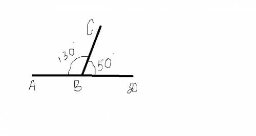 Начертите угол абс равный 130* постройте угол смежный с углом абс и измерьте его ()