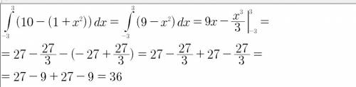 Параболой y=x^2+1 и прямой y=10 решите с интегралом