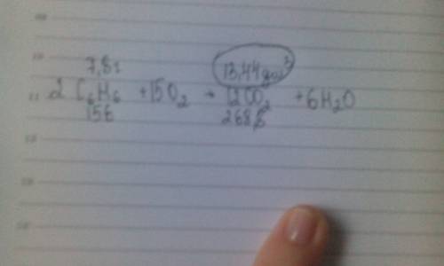 Рассчитайте объем углекислого газа, образ при сгорании 7,8 г бензола. кр по