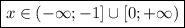 \boxed {x \in (-\infty;-1] \cup [0;+\infty)}