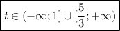 \boxed {t \in (-\infty;1]\cup[\frac{5}{3}; +\infty)}