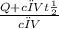 \frac{Q + cρVtн}{cρV}