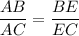 \dfrac{AB}{AC}= \dfrac{BE}{EC}