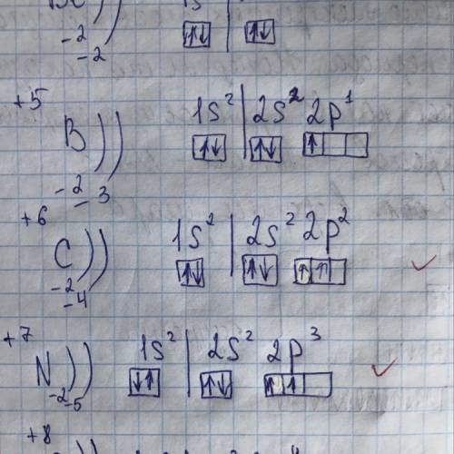 Запишите электронную и графическую формулы атомов элементов: n, b, k.