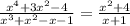 \frac{x^{4}+3x^{2}-4}{x^{3}+x^{2}-x-1}=\frac{x^{2}+4}{x+1}