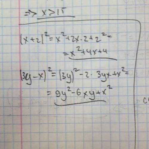 Раскройте скобки а) (х+2)^2 б)(3y-х)^2