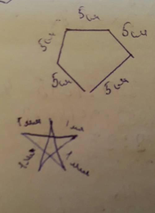 Составь 2 многоугольника периметр которых 25см, 5мм
