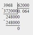 Встолбик 26,03: 95 ; 4,8: 32 ; 0,48: 64 ; 822,8: 85 ; 3,968: 62