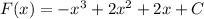 F(x)=-x^3+2x^2+2x+C