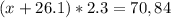 (x+26.1)*2.3=70,84