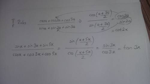 (sinα+sin3α+sin5α) /(cosα+cos3α+cos5α)