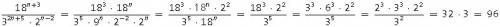 Сократите дробь 18^n+3/3^2n+5*2^n-2 заранее !