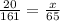 \frac{20}{161} = \frac{x}{65}