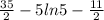 \frac{35}{2}-5ln5- \frac{11}{2}