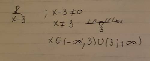 Найдите допустимые значения переменной 8/x-3