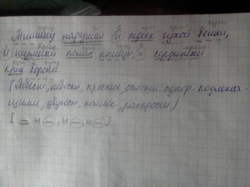 Тишину нарушал и треск сухой ветки, и шумный полёт птицы, и сердитый крик вороны. сдела . синтаксиче