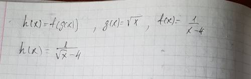 Найдите производное h(x)=f(g(x) если g(x)=sqrt(x), f(x)=1/(x-4)