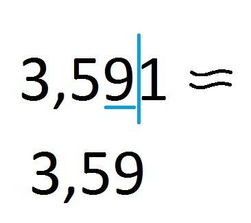 Округление десятичной дроби до сотых 3,591