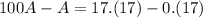 100A-A=17.(17)-0.(17)