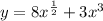 y=8 x^{ \frac{1}{2} } +3 x^{3}