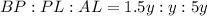 BP:PL:AL=1.5y:y:5y