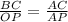 \frac{BC}{OP}= \frac{AC}{AP}