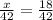 \frac{x}{42} = \frac{18}{42}